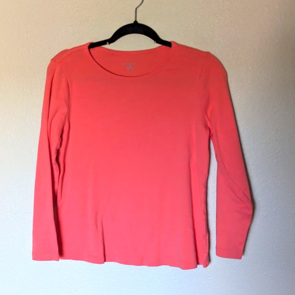 Appleseed's Coral Long Sleeved T-shirt Size MP